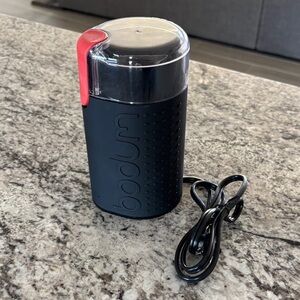 Bodum Black Electric Coffee Grinder with Red Accent